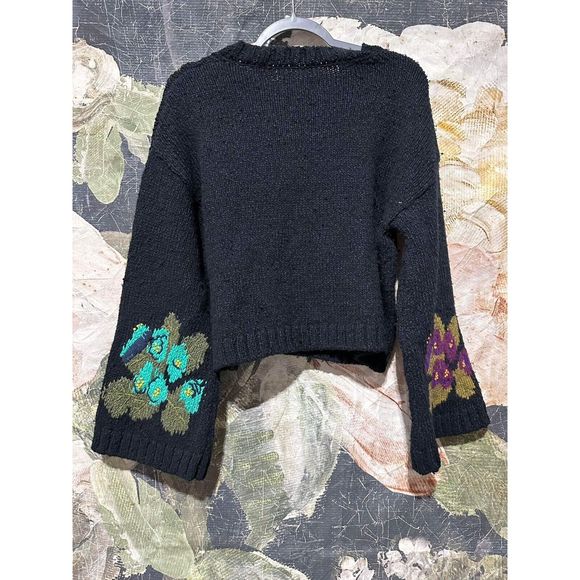 Maeve Embroidered Cropped Sweater Size S - Picture 8 of 9
